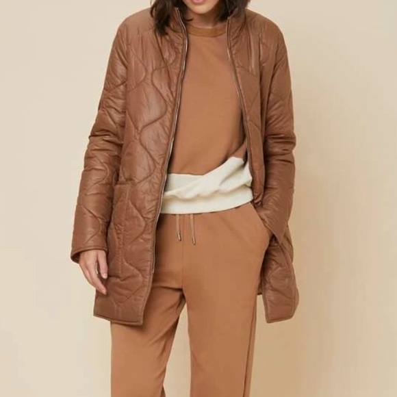 Brown Quilted jacket with pockets - Picture 6 of 10